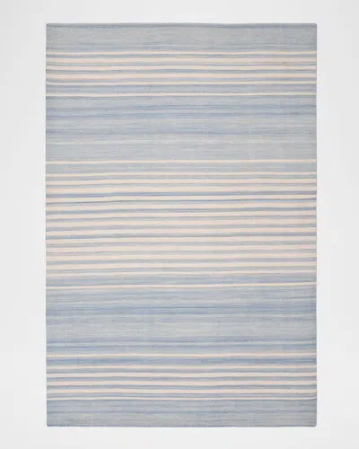 Ralph Lauren Bluff Point Stripe Hand-woven Rug In Blue