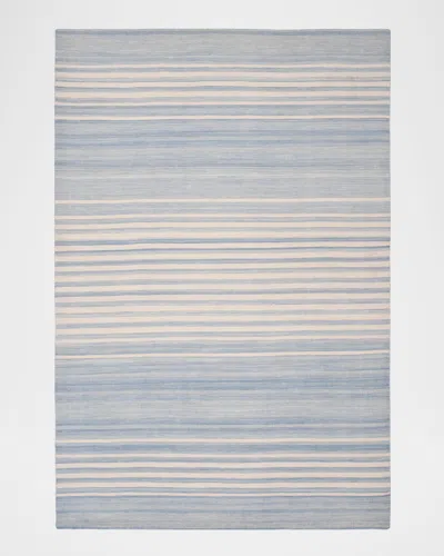 Ralph Lauren Bluff Point Stripe Hand-woven Rug In Blue