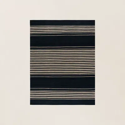 Ralph Lauren Bluff Point Stripe Rug In Cinder In Black