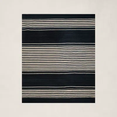 Ralph Lauren Bluff Point Stripe Rug In Cinder In Gray