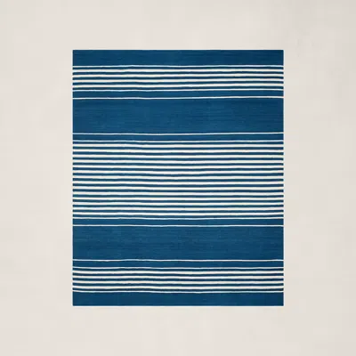 Ralph Lauren Bluff Point Stripe Rug In Pacific In Blue