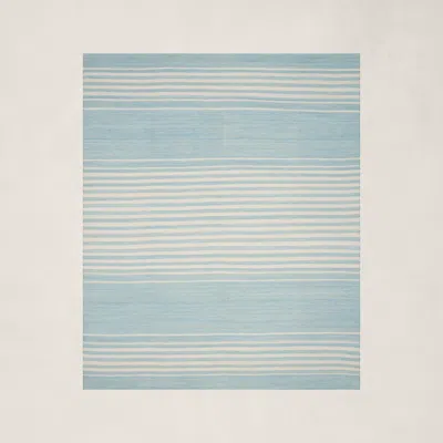Ralph Lauren Bluff Point Stripe Rug In Sky In Blue
