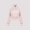 Polo Ralph Lauren Parson Logo Embossed Satin Bomber Jacket In Pink & Purple