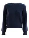 Ralph Lauren Boat Neck Sweater In Blue