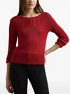 Ralph Lauren Cotton-blend Boatneck Sweater In Brown