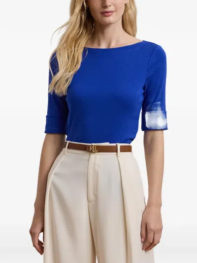 Ralph Lauren Boat-neck T-shirt In Blue