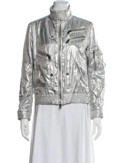 Pre-owned Ralph Lauren Bomber Jacket In Metallic/silver