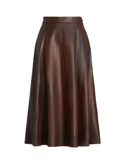 Ralph Lauren Bottom-up Skirt In Brown