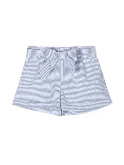 Polo Ralph Lauren Kids' Bow-detail Cotton Shorts In Blu