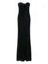 Ralph Lauren Bow-detail Strapless Maxi Dress In Green
