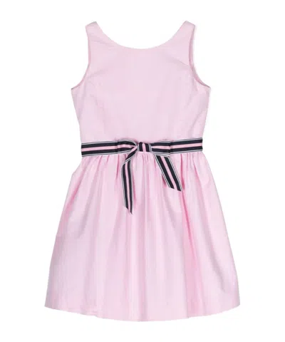 Polo Ralph Lauren Bow-fastening Cotton Dress In Pink