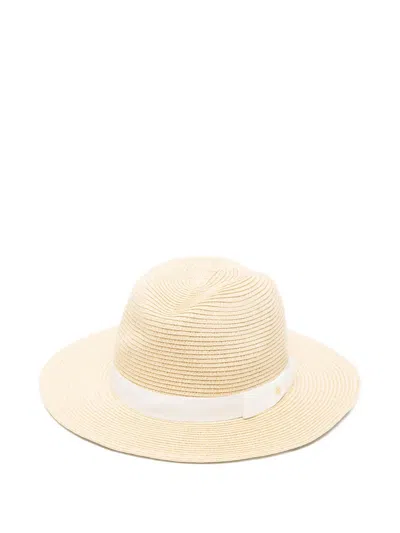 Ralph Lauren Straw Hat With Bow Detail In Neutral