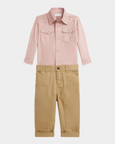Ralph Lauren Kids' Boy's 1002 Western Pant Set, 9m-24m In Pink