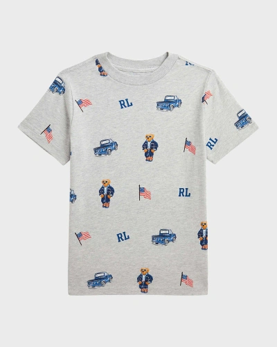 Ralph Lauren Kids' Boy's Americana Short-sleeve Cotton Jersey T-shirt In Truck Bear