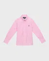 Polo Ralph Lauren Boy's Broadcloth Button Down Shirt In Pink Multi