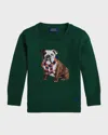 RALPH LAUREN BOY'S BULLDOG INTARSIA KNIT SWEATER