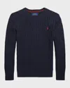 Polo Ralph Lauren Polo Pony-embroidered Cable-knit Jumper In Rl Navyc3807