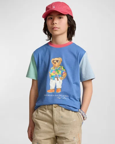 Ralph Lauren Kids' Boy's Colorblocked Polo Bear T-shirt In Sp24 Clb55 Bear F