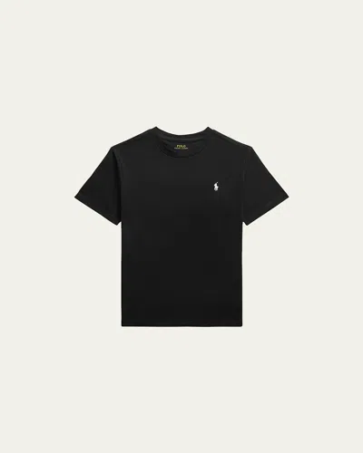 Ralph Lauren Kids' Boy's Cotton Jersey Crewneck Tee In Black