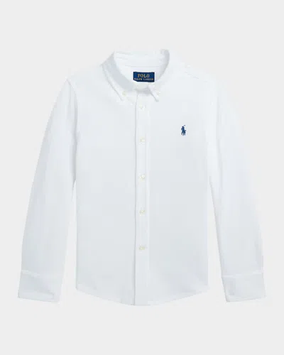 Ralph Lauren Kids' Boy's Cotton Mesh Sport Shirt In Blue