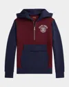 Ralph Lauren Boy's Double Tech Knit Long-sleeve Hoodie In Multi