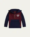 Ralph Lauren Boy's Double Tech Knit Long-sleeve Hoodie In Multi