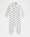 Ralph Lauren Boy's Elk-print Fleece Coverall In Multi
