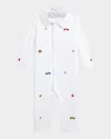 Ralph Lauren Boy's Embroidered Barnyard Coverall In White