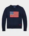 Ralph Lauren Cotton American Flag Sweater In Blue