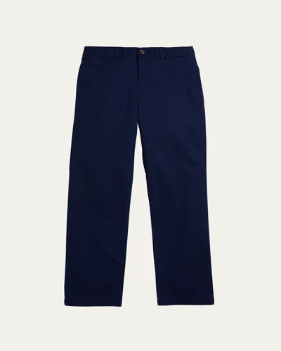 Polo Ralph Lauren Kids' Boy's Flat Front Chino Pants In Refined Navy