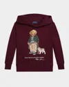 Ralph Lauren Cotton-blend Polo Bear Hoodie In Burgundy