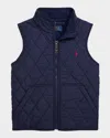 Ralph Lauren Boy's Henson Water-repellent Quilted Vest In Blue