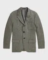 Polo Ralph Lauren Wool-blend Herringbone Sport Coat In Blackcream