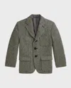 Polo Ralph Lauren Wool-blend Herringbone Sport Coat In Blackcream