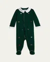 Ralph Lauren Boy's Interlock Knit Embroidered Coverall In Green
