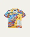 Ralph Lauren Boy's Italian Riviera-printed Button Down Shirt In Seaside Village Haven