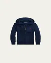 Polo Ralph Lauren Cotton Jersey Zipped Hoodie In Refined Navy