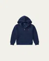 Polo Ralph Lauren Kids' Boy's Knitted Fleece Hoodie In Refined Navy