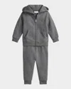 Ralph Lauren Boy's Magic Fleece Hoodie & Pants Set In Gray
