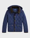 Polo Ralph Lauren Boy's Matte Quilted Collared Jacket In Newport Navy