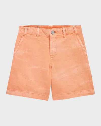 Ralph Lauren Kids' Boy's Montauk Faded Shorts In Orange