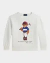 Ralph Lauren Boy's Polo Bear Cotton Fleece Sweatshirt In White