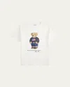 Ralph Lauren Boy's Polo Bear Flag Print Short-sleeve T-shirt In White