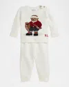 Ralph Lauren Boy's Polo Bear Sweater & Pants Set In White