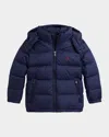 Ralph Lauren Boy's Recycled Nylon Puffer Bomber Jacket In Blue