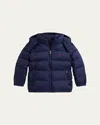 Ralph Lauren Boy's Recycled Nylon Puffer Bomber Jacket In Blue
