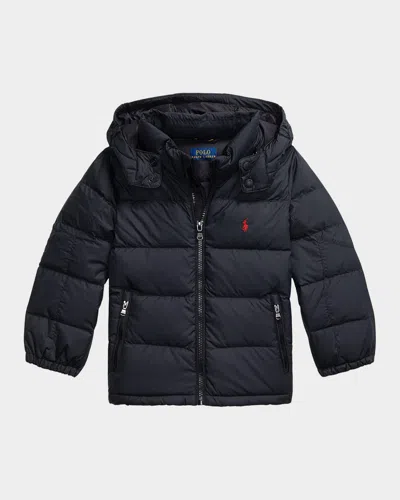 Ralph Lauren Kids' Boy's Ripstop Hooded Down Jacket In Blue