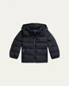 Ralph Lauren Boy's Ripstop Hooded Down Jacket In Black