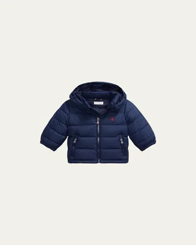 Ralph Lauren Kids' Boy's Ripstop Hooded Down Jacket In Blue