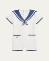 Ralph Lauren Boy's Sailor-inspired Embroidered Shortall In Nevis